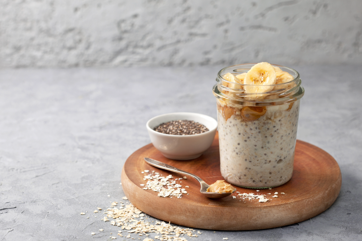 Fuel Your Mornings with Nourishing Overnight Chia Pudding Oats & Nut Butter!